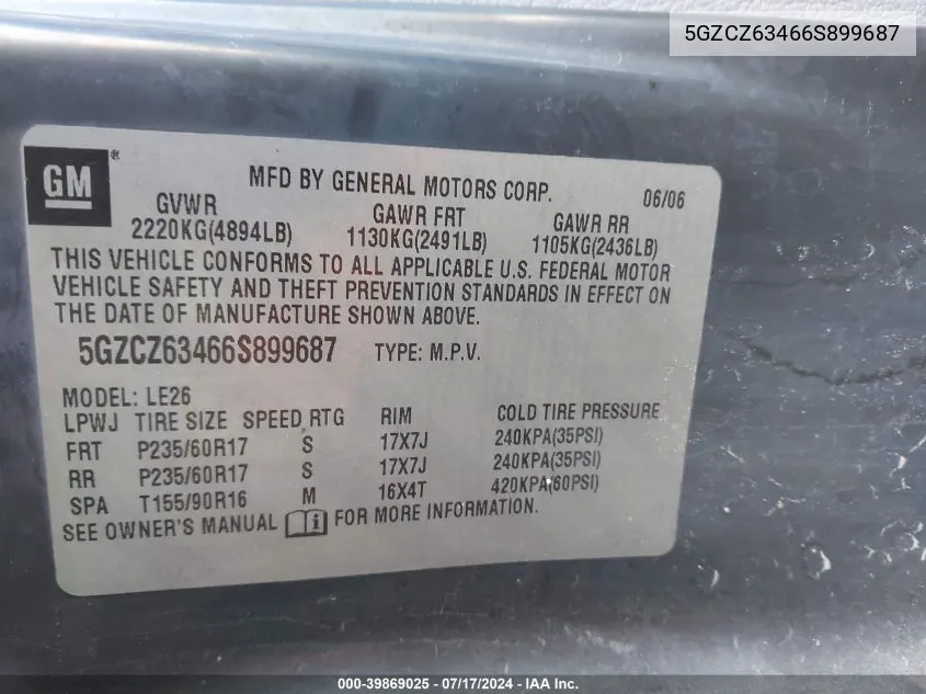 5GZCZ63466S899687 2006 Saturn Vue V6