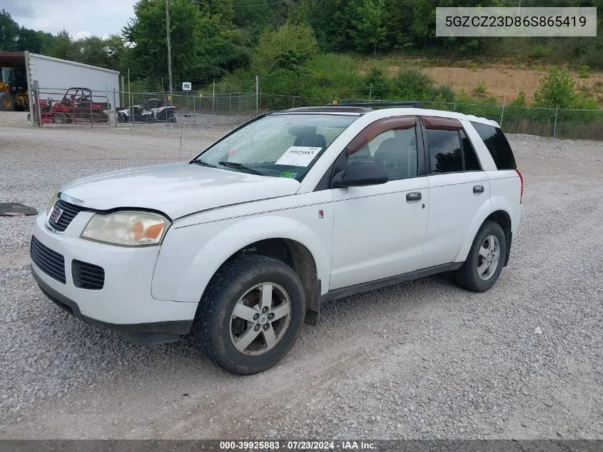 2006 Saturn Vue 4 Cyl VIN: 5GZCZ23D86S865419 Lot: 39925883