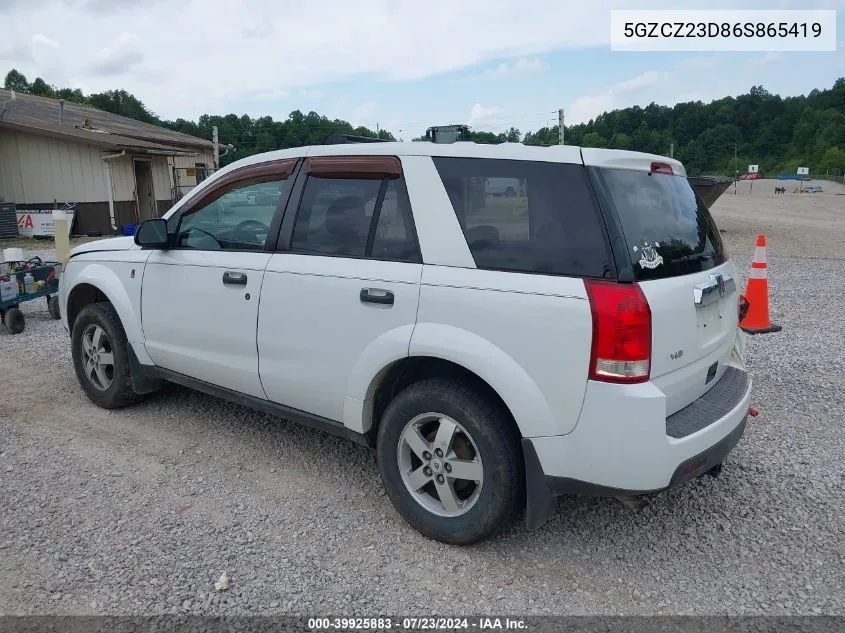 2006 Saturn Vue 4 Cyl VIN: 5GZCZ23D86S865419 Lot: 39925883