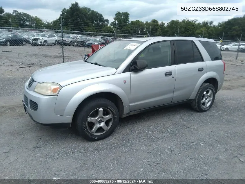 2006 Saturn Vue 4 Cyl VIN: 5GZCZ33D66S802745 Lot: 40089275