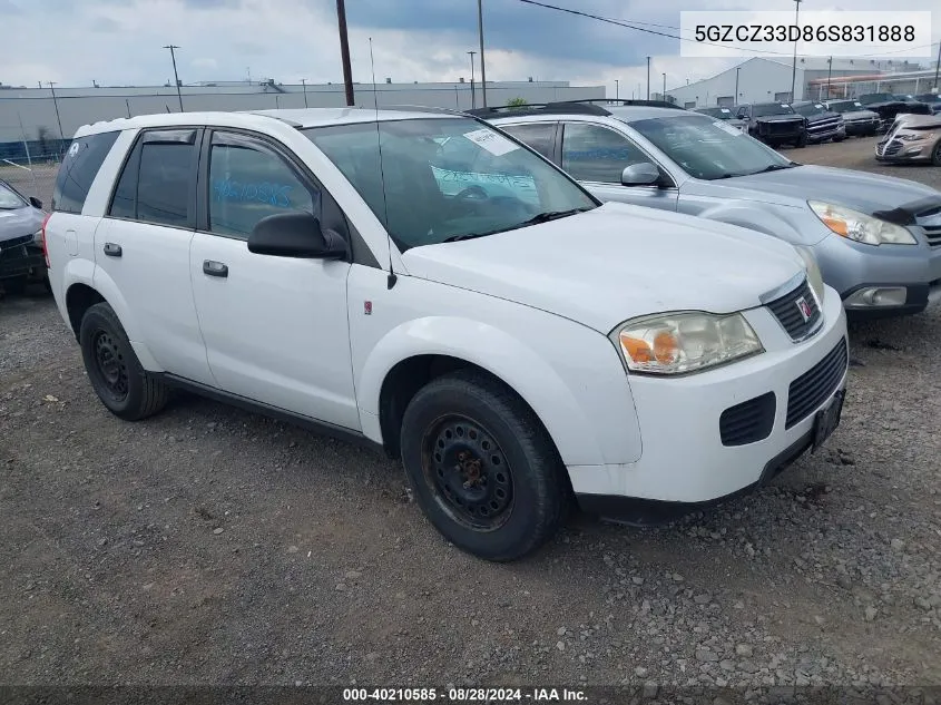 2006 Saturn Vue 4 Cyl VIN: 5GZCZ33D86S831888 Lot: 40210585