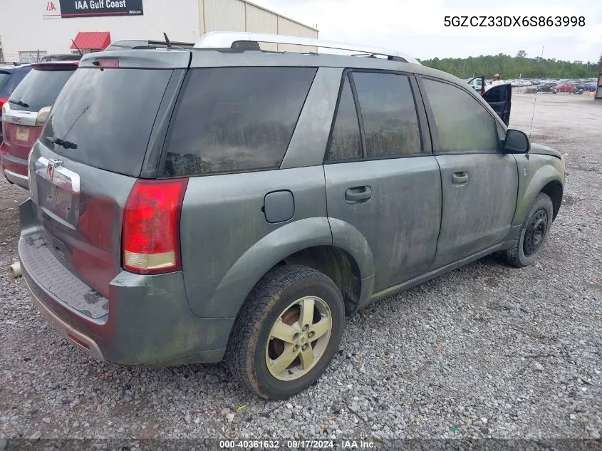 2006 Saturn Vue 4 Cyl VIN: 5GZCZ33DX6S863998 Lot: 40361632