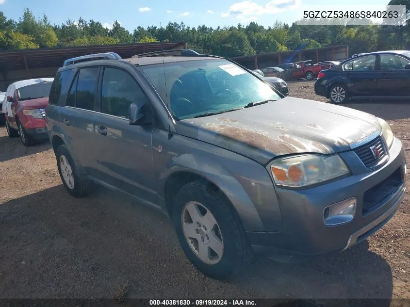 2006 Saturn Vue V6 VIN: 5GZCZ53486S840263 Lot: 40381830