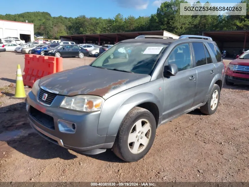 2006 Saturn Vue V6 VIN: 5GZCZ53486S840263 Lot: 40381830