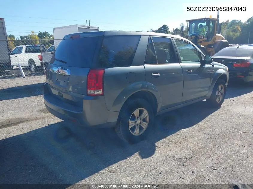 2006 Saturn Vue 4 Cyl VIN: 5GZCZ23D96S847043 Lot: 40500186