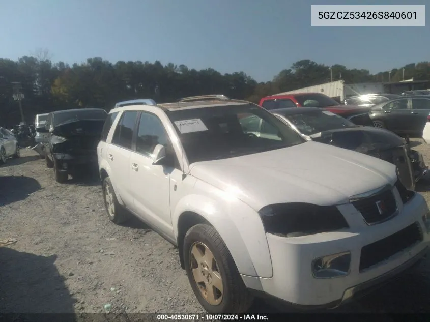 2006 Saturn Vue VIN: 5GZCZ53426S840601 Lot: 40530871