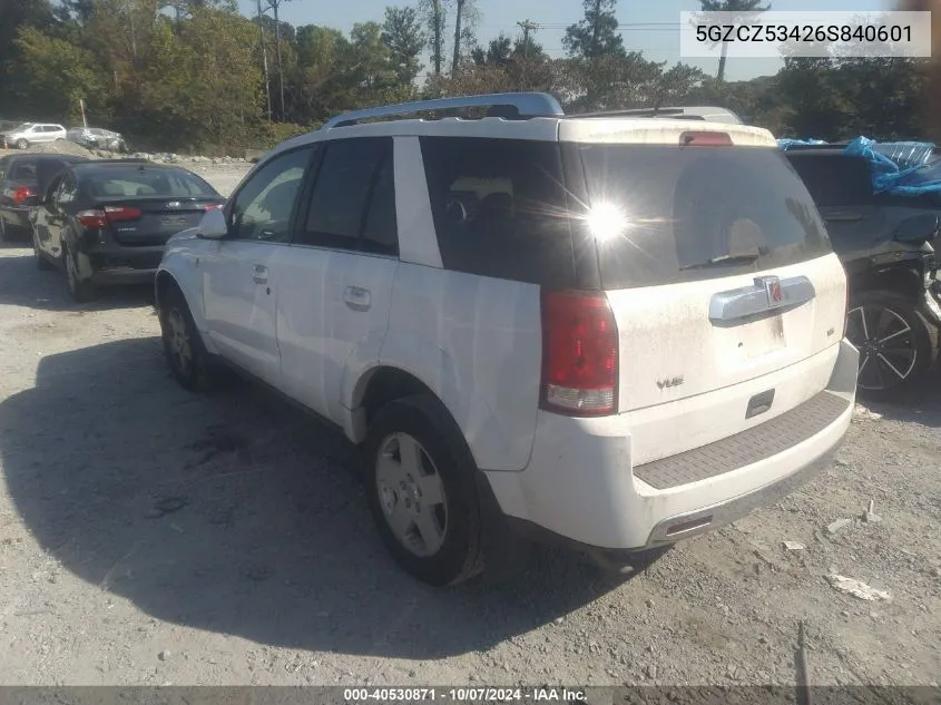 2006 Saturn Vue VIN: 5GZCZ53426S840601 Lot: 40530871