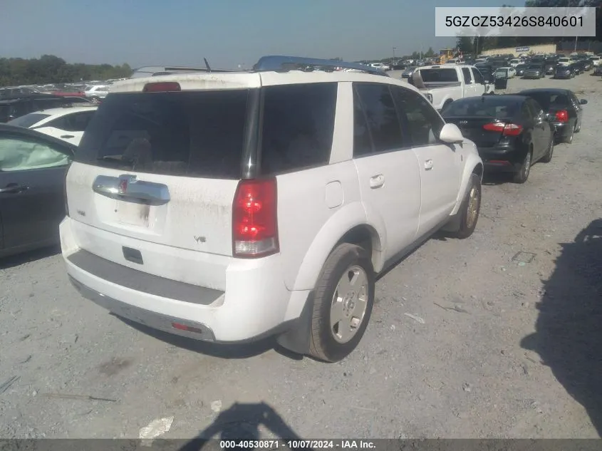 2006 Saturn Vue VIN: 5GZCZ53426S840601 Lot: 40530871