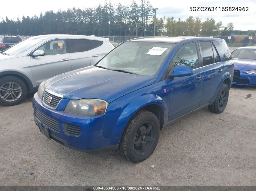 2006 Saturn Vue V6 VIN: 5GZCZ63416S824962 Lot: 40534503