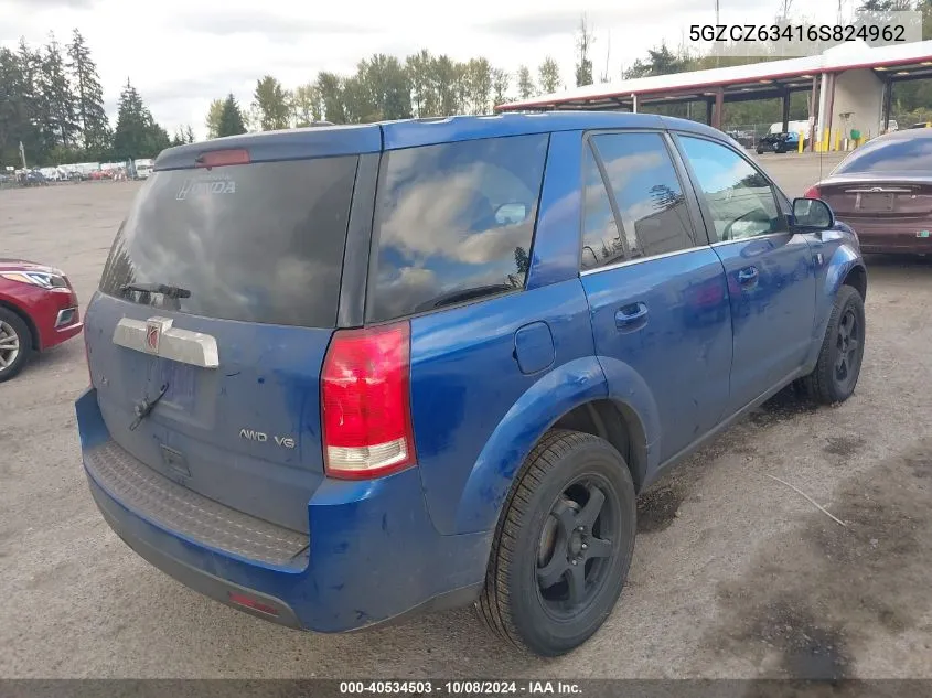 2006 Saturn Vue V6 VIN: 5GZCZ63416S824962 Lot: 40534503