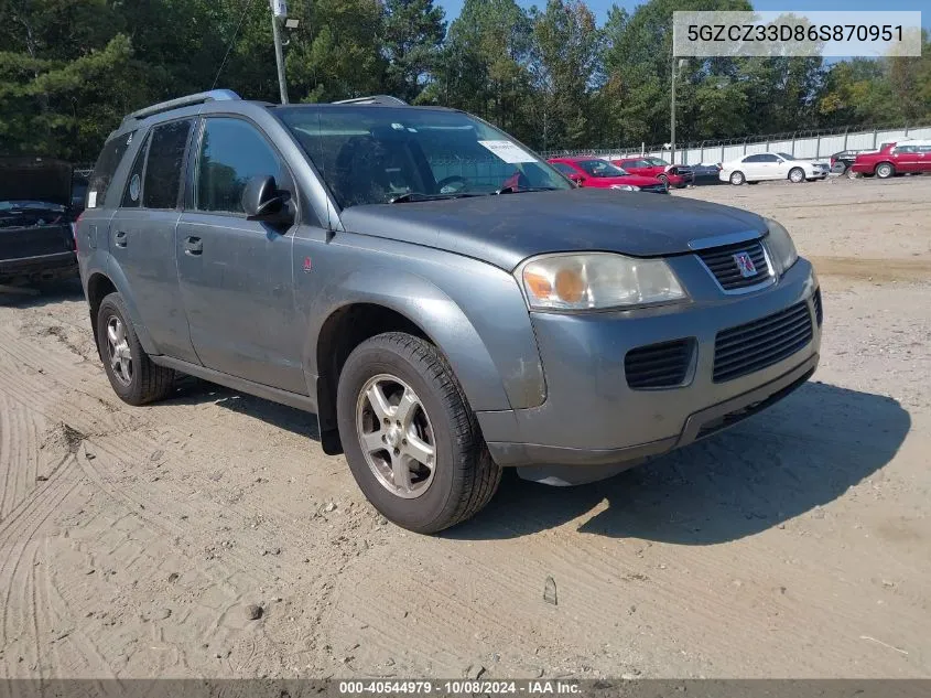 2006 Saturn Vue 4 Cyl VIN: 5GZCZ33D86S870951 Lot: 40544979