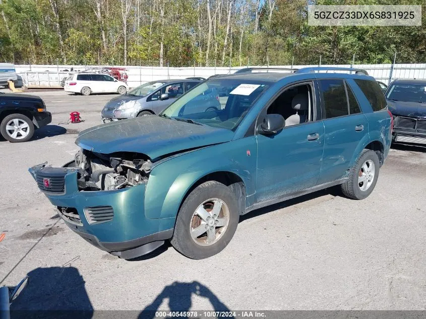 2006 Saturn Vue 4 Cyl VIN: 5GZCZ33DX6S831925 Lot: 40545978