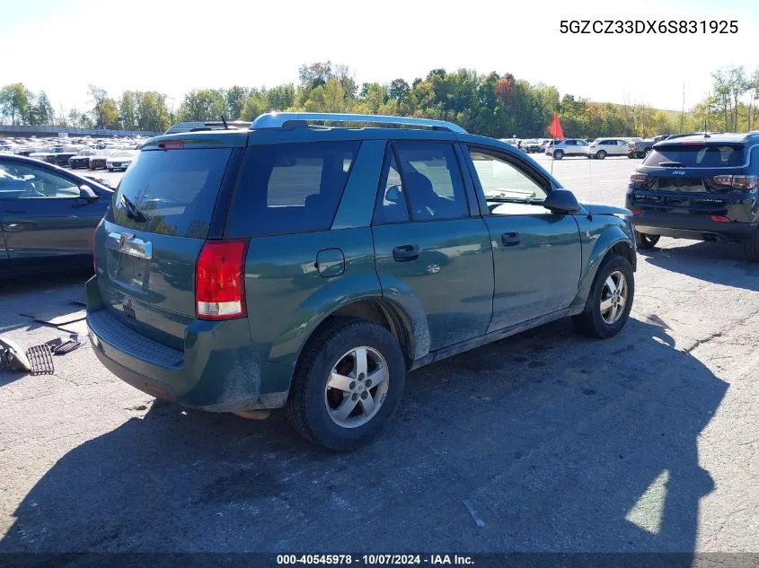 2006 Saturn Vue 4 Cyl VIN: 5GZCZ33DX6S831925 Lot: 40545978