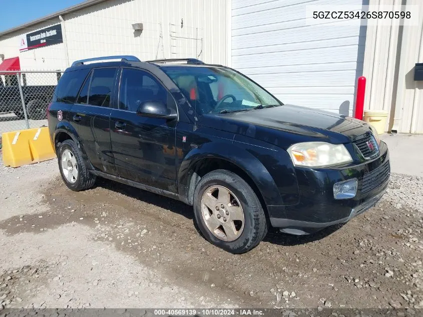 2006 Saturn Vue V6 VIN: 5GZCZ53426S870598 Lot: 40569139