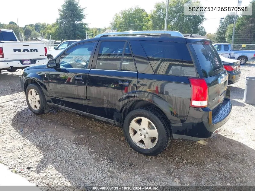 2006 Saturn Vue V6 VIN: 5GZCZ53426S870598 Lot: 40569139