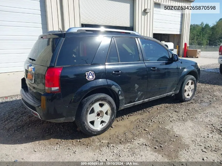 2006 Saturn Vue V6 VIN: 5GZCZ53426S870598 Lot: 40569139