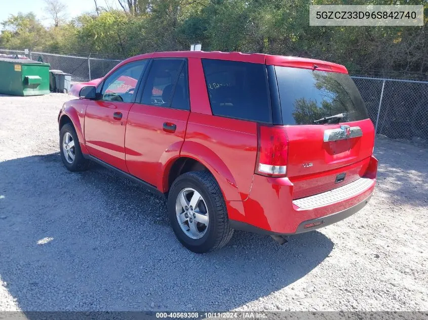 2006 Saturn Vue 4 Cyl VIN: 5GZCZ33D96S842740 Lot: 40569308