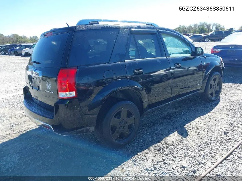 2006 Saturn Vue V6 VIN: 5GZCZ63436S850611 Lot: 40587233