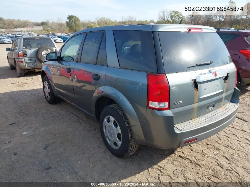 2006 Saturn Vue VIN: 5GZCZ33D16S845874 Lot: 40638660