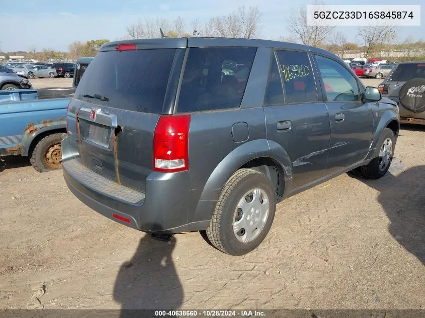 2006 Saturn Vue VIN: 5GZCZ33D16S845874 Lot: 40638660