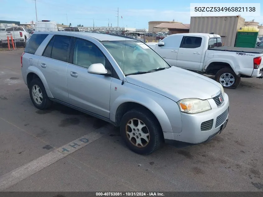 2006 Saturn Vue V6 VIN: 5GZCZ53496S821138 Lot: 40753081