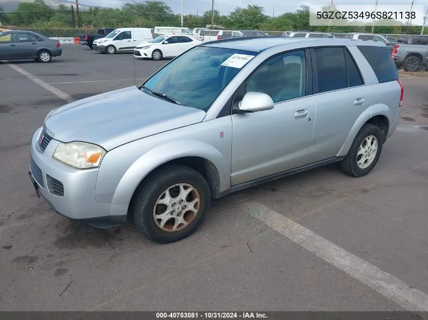 2006 Saturn Vue V6 VIN: 5GZCZ53496S821138 Lot: 40753081