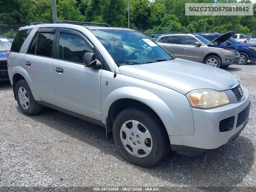 2007 Saturn Vue 4 Cyl VIN: 5GZCZ33D57S818842 Lot: 39733438