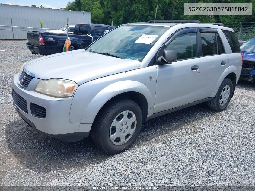 2007 Saturn Vue 4 Cyl VIN: 5GZCZ33D57S818842 Lot: 39733438