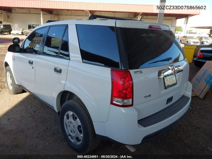 2007 Saturn Vue 4 Cyl VIN: 5GZCZ33D07S865602 Lot: 40234951