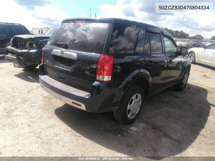 2007 Saturn Vue 4 Cyl VIN: 5GZCZ33D47S804334 Lot: 40394612