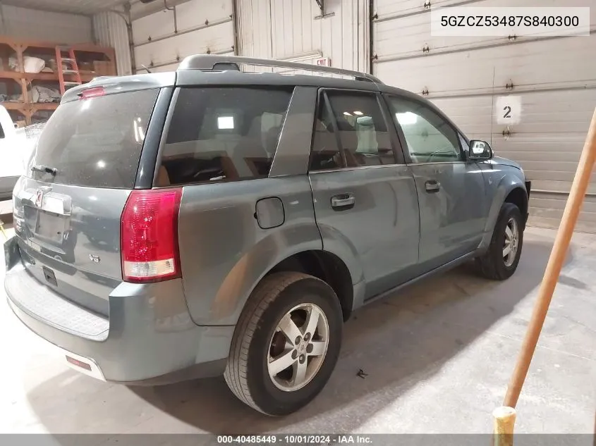 2007 Saturn Vue VIN: 5GZCZ53487S840300 Lot: 40485449