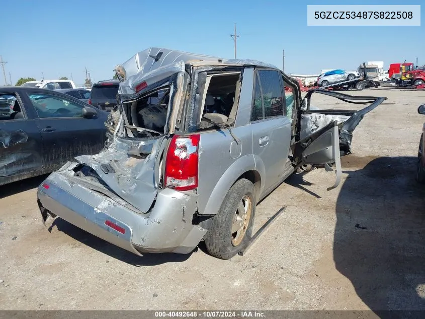 2007 Saturn Vue VIN: 5GZCZ53487S822508 Lot: 40492648