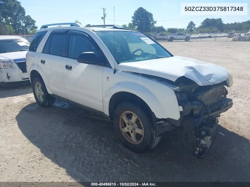 2007 Saturn Vue 4 Cyl VIN: 5GZCZ33D37S817348 Lot: 40496810