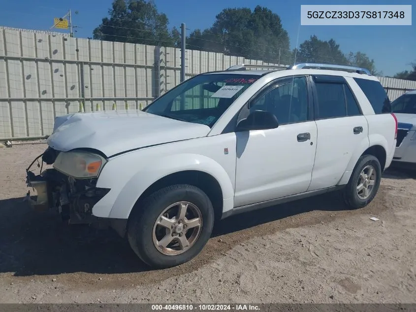 2007 Saturn Vue 4 Cyl VIN: 5GZCZ33D37S817348 Lot: 40496810