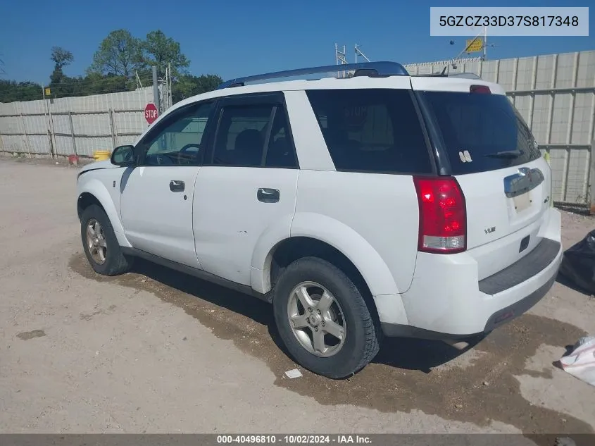 2007 Saturn Vue 4 Cyl VIN: 5GZCZ33D37S817348 Lot: 40496810