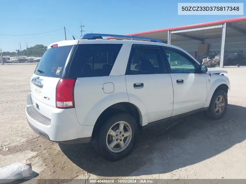 2007 Saturn Vue 4 Cyl VIN: 5GZCZ33D37S817348 Lot: 40496810