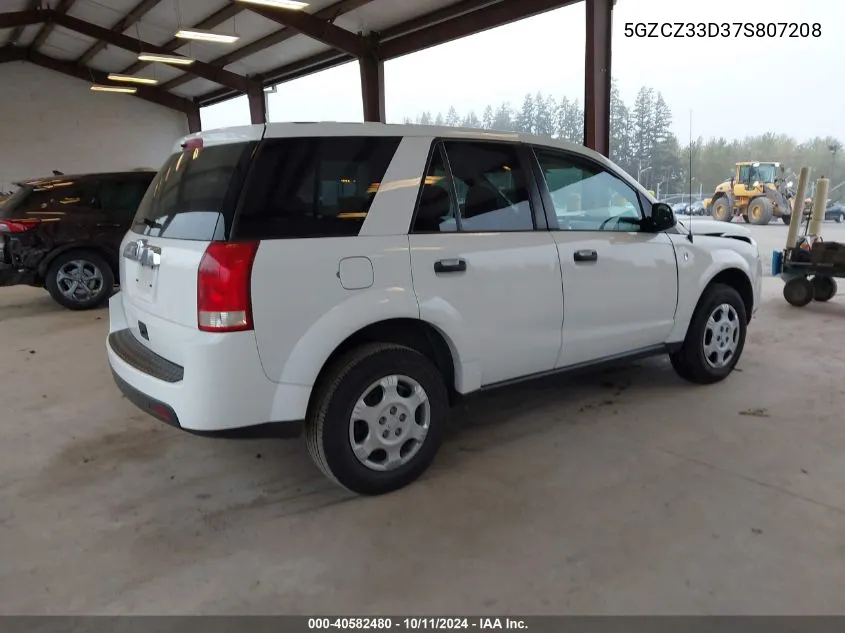 2007 Saturn Vue 4 Cyl VIN: 5GZCZ33D37S807208 Lot: 40582480