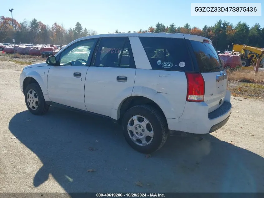 2007 Saturn Vue 4 Cyl VIN: 5GZCZ33D47S875436 Lot: 40619206