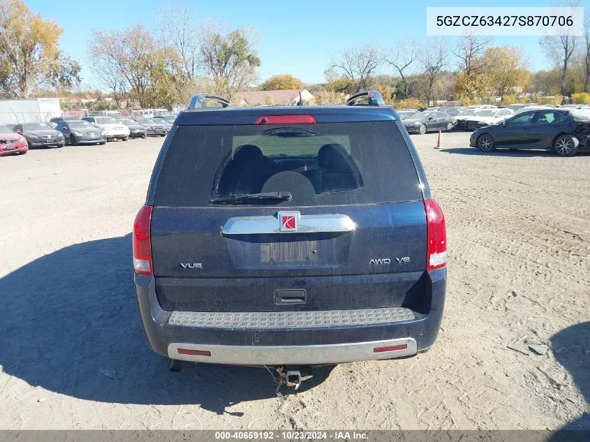 2007 Saturn Vue V6 VIN: 5GZCZ63427S870706 Lot: 40659192