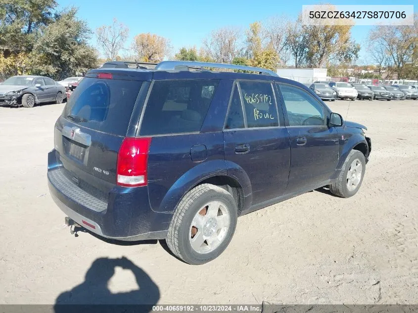 2007 Saturn Vue V6 VIN: 5GZCZ63427S870706 Lot: 40659192