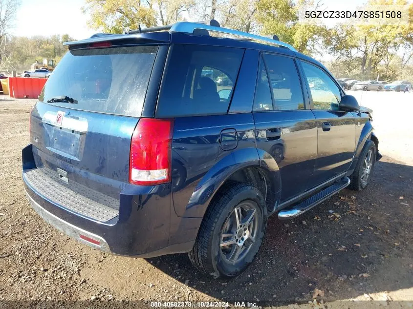 2007 Saturn Vue 4 Cyl VIN: 5GZCZ33D47S851508 Lot: 40682378