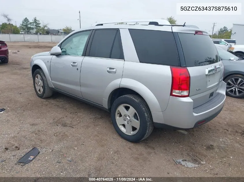 2007 Saturn Vue V6 VIN: 5GZCZ63437S875610 Lot: 40764025