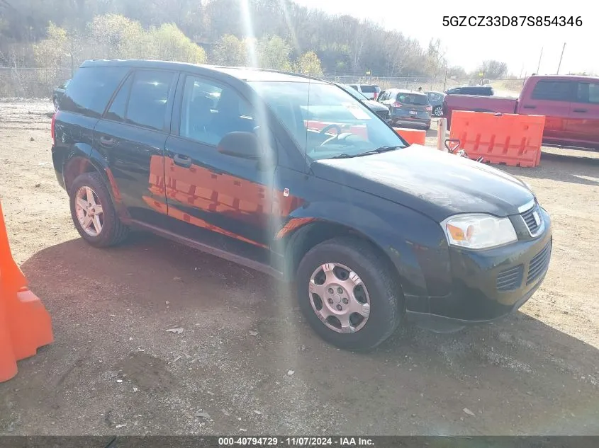 2007 Saturn Vue 4 Cyl VIN: 5GZCZ33D87S854346 Lot: 40794729