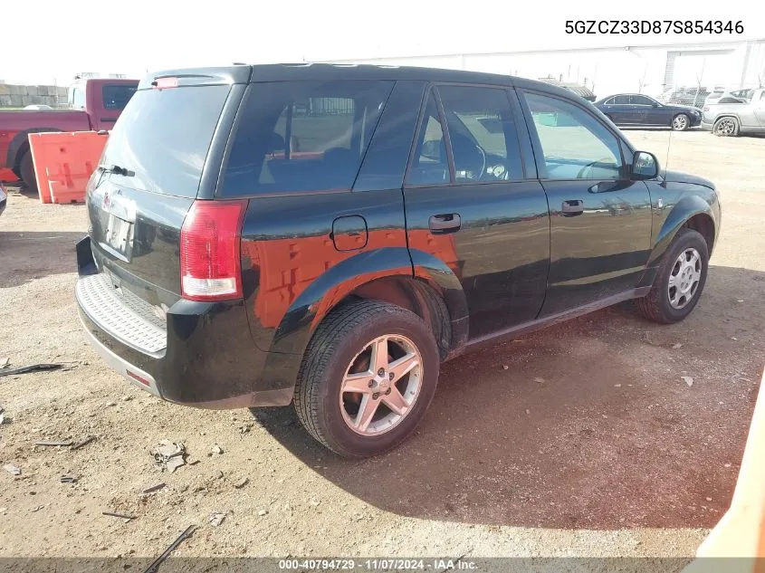 2007 Saturn Vue 4 Cyl VIN: 5GZCZ33D87S854346 Lot: 40794729