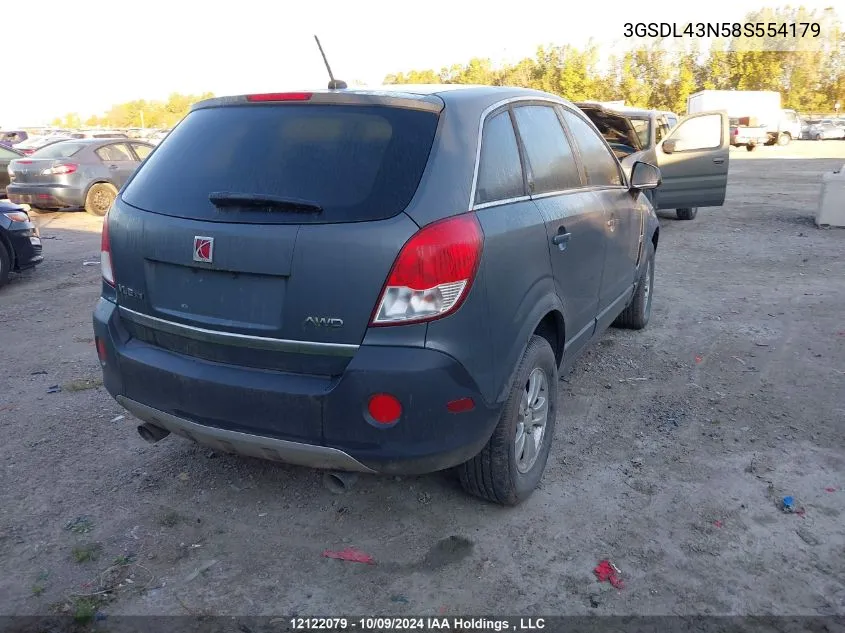 2008 Saturn Vue Xe VIN: 3GSDL43N58S554179 Lot: 12122079