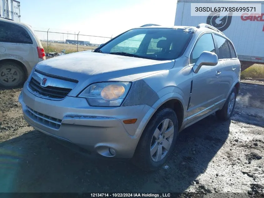 2008 Saturn Vue Xr VIN: 3GSDL637X8S699571 Lot: 12134714