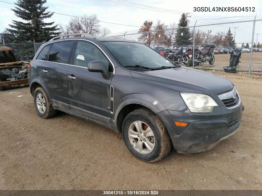 2008 Saturn Vue Xe VIN: 3GSDL43NX8S604512 Lot: 30041310