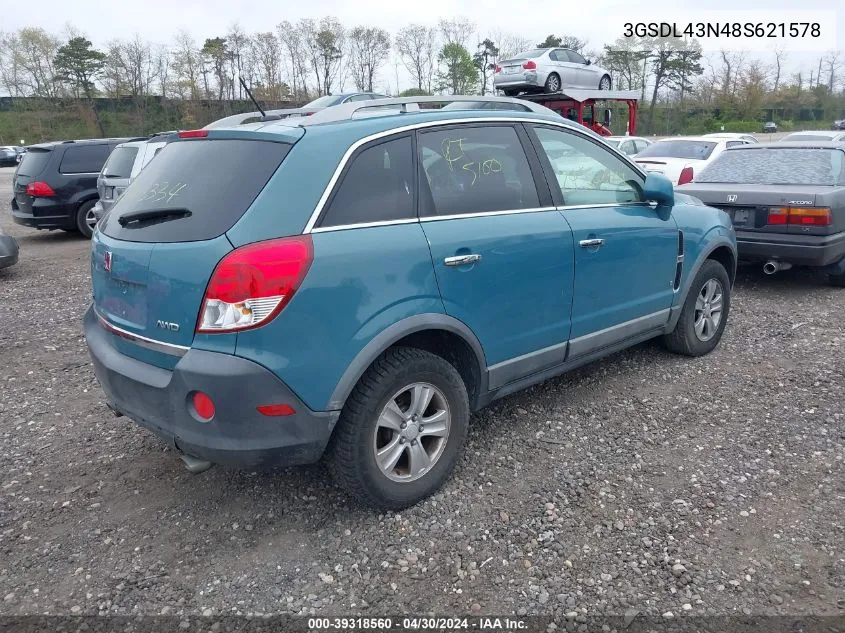 3GSDL43N48S621578 2008 Saturn Vue V6 Xe