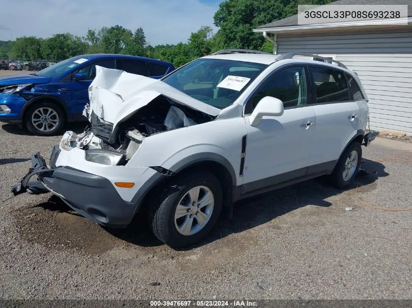 2008 Saturn Vue 4-Cyl Xe VIN: 3GSCL33P08S693238 Lot: 39476697