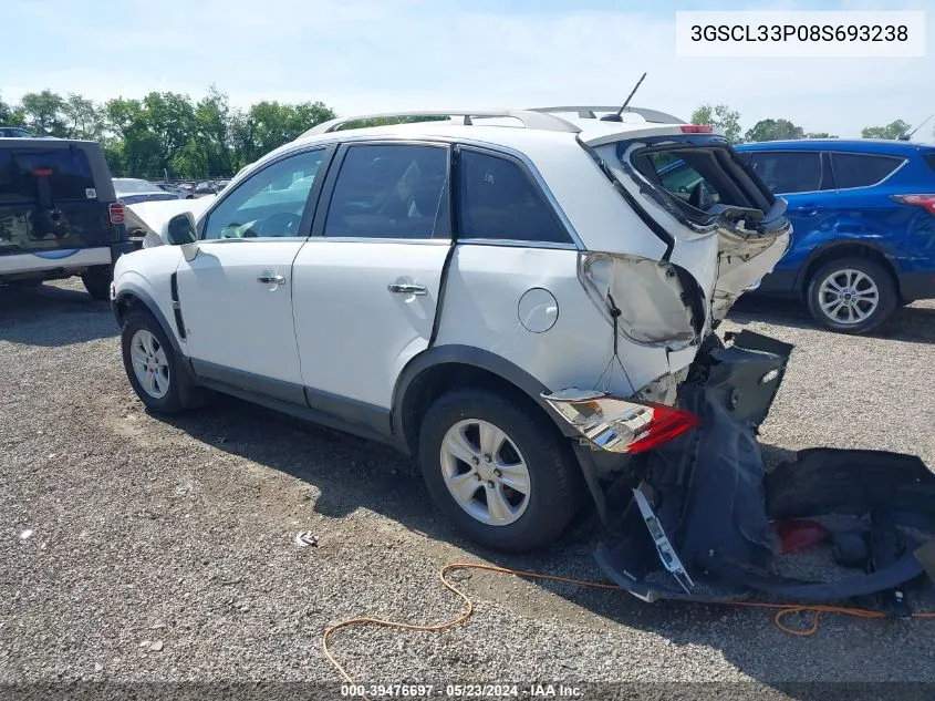 2008 Saturn Vue 4-Cyl Xe VIN: 3GSCL33P08S693238 Lot: 39476697